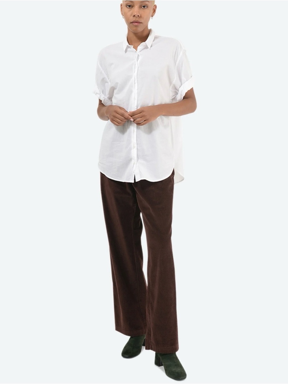 Xirena White Size Small Channing Cotton Shirt Short Sleeve